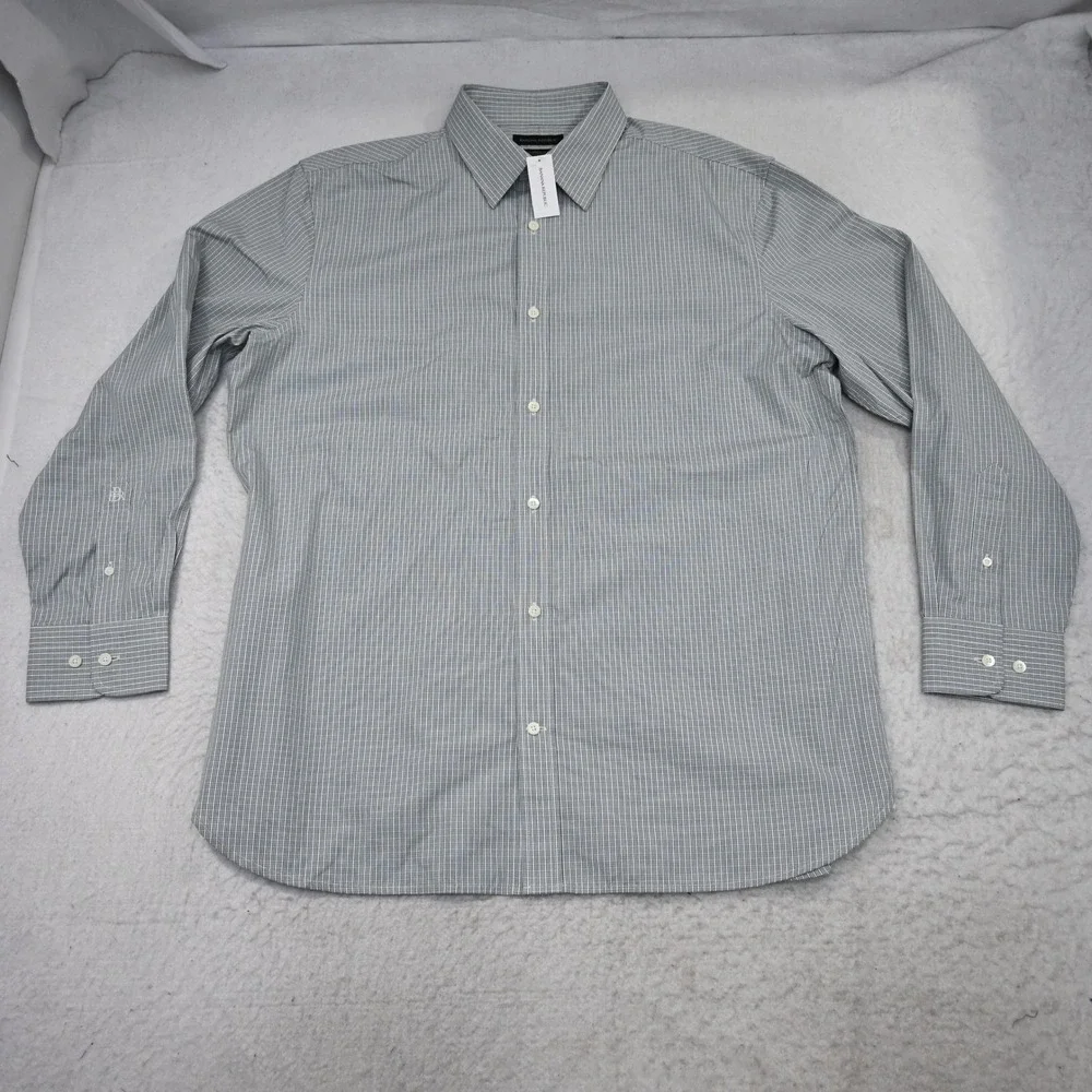 Banana Republic Button Down‎ Men XL NEW Tailored Slim Fit Plaid Long Sleeve
